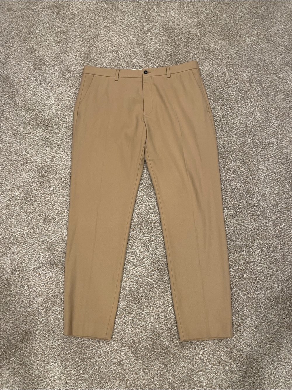 Zara Men's Slim Straight Khaki Chinos - Tan